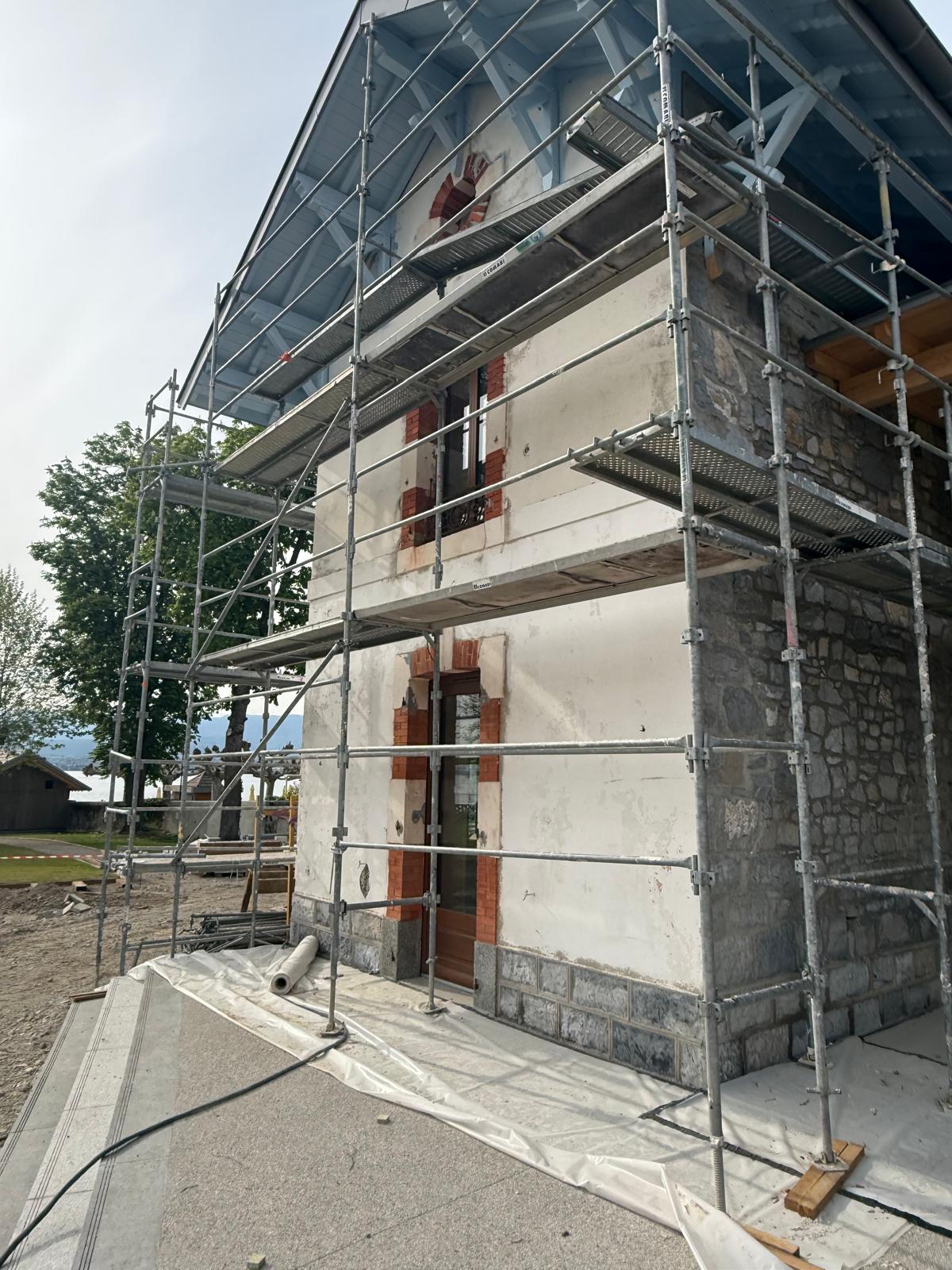 Chantier avec échafaudage IGM Façade